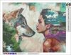 Haft Diamentowy Kobieta i Wilk 45x55 cm