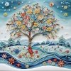 Haft Diamentowy Zimowy Ogród 30x30 cm