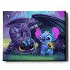Malowanie Po Numerach Zestaw Stitch i Bezzubik 40x50