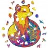 Puzzle Drewniane Kolorowy Lis A4