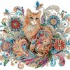 Haft Diamentowy Kot w Magicznym Ogrodzie 30x30 cm