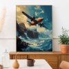 Malowanie Po Numerach Zestaw Samolot na Morzu 40x50