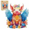 Puzzle Drewniane Skrzydlata Świnka  M