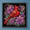 Haft Diamentowy Rubinowy Ptak 30x30 cm