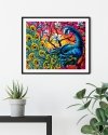 Haft Diamentowy Magnolia i Pawie Pióra 30x40 cm