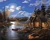 Malowanie Po Numerach Zestaw Dom nad Rzeką 40x50
