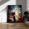 Malowanie Po Numerach Zestaw Dziewczyna i Magiczne Zegary 40x50