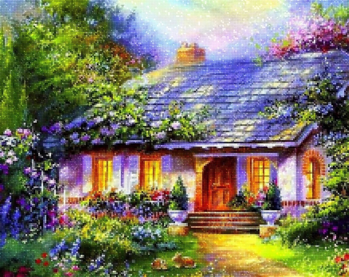 Haft Diamentowy Baśniowy Domek 60x75 cm