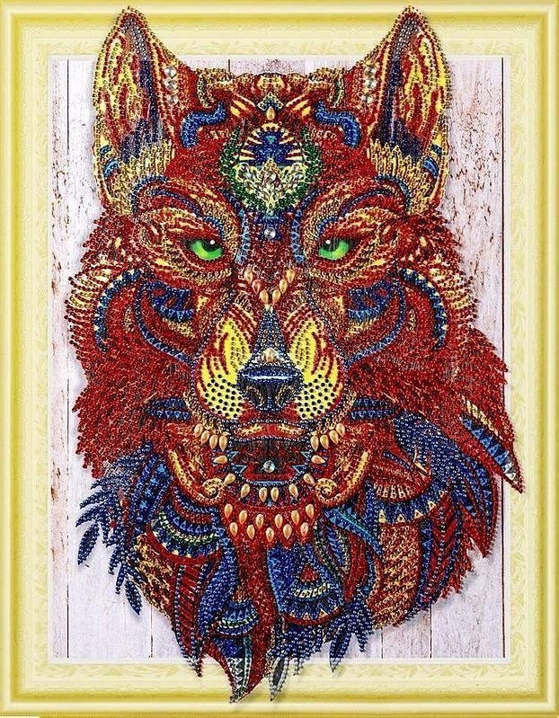 Haft Diamentowy Spojrzenie Wilka 47x57 cm