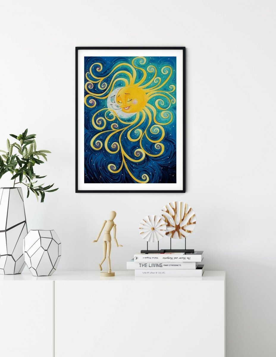 Haft Diamentowy Słońce i Księżyc - Miłość 30x40 cm