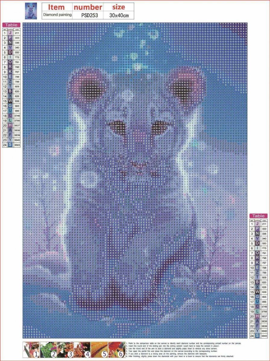 Haft Diamentowy Śnieżny Tygrysek 30x40 cm