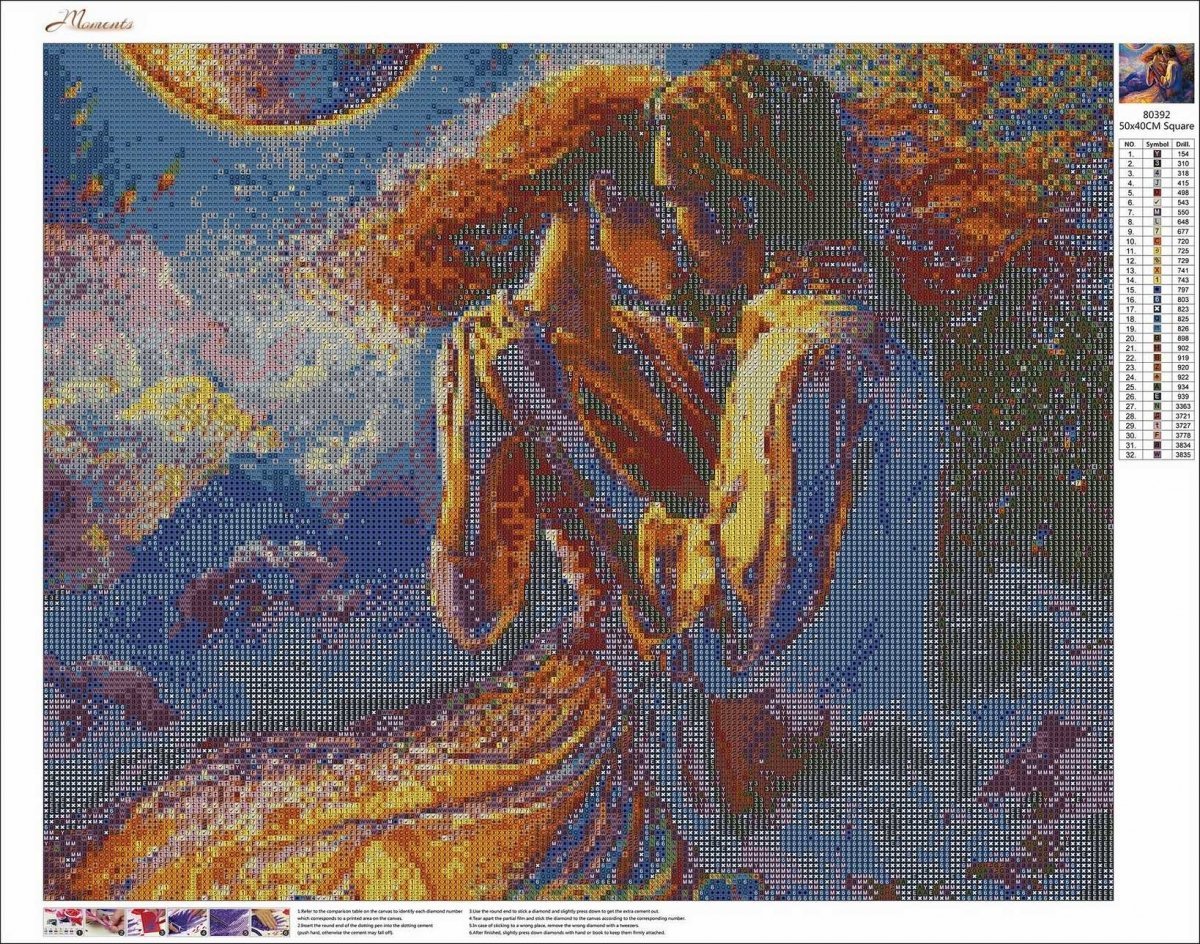 Haft Diamentowy Zakochana Para - Taniec 45x55 cm K