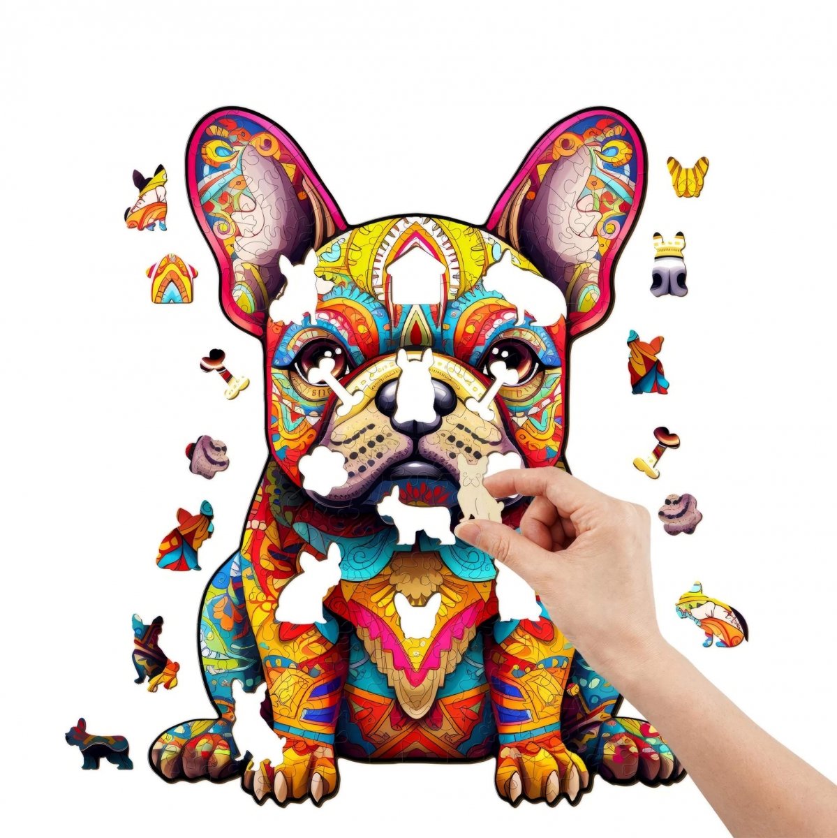 Puzzle Drewniane Słodki Buldożek S