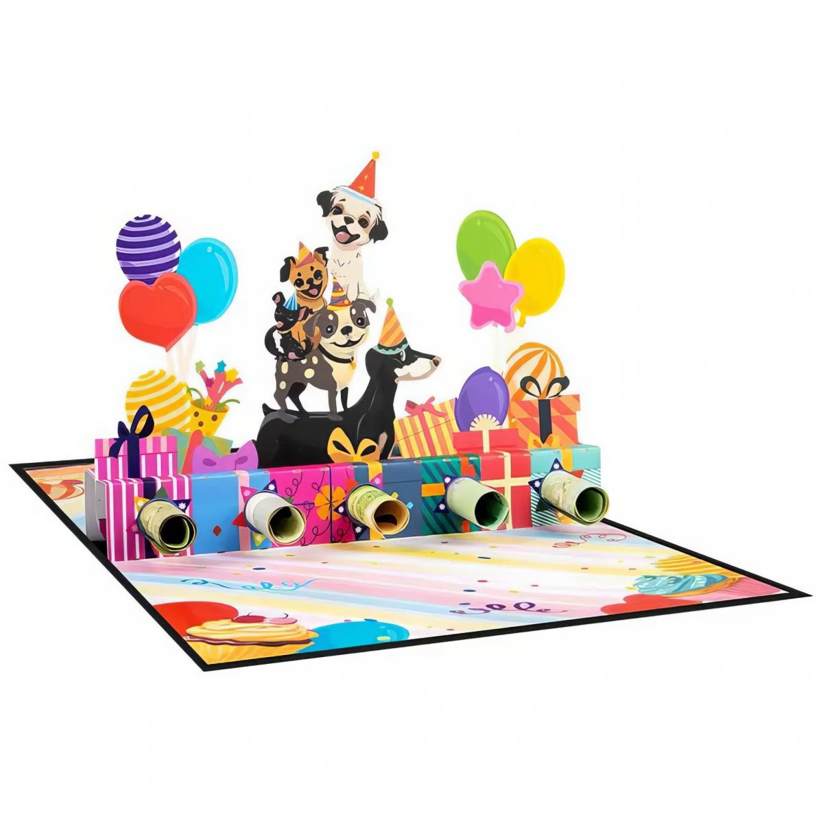 Kartka Pocztowa Okolicznościowa 3D Pop-up Urodziny - Psia Radość
