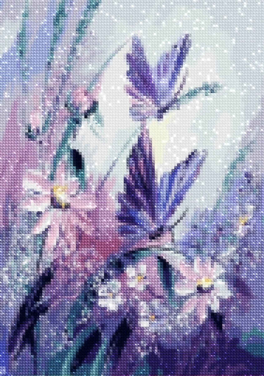 Haft Diamentowy Lawendowe Motyle 30x40 cm