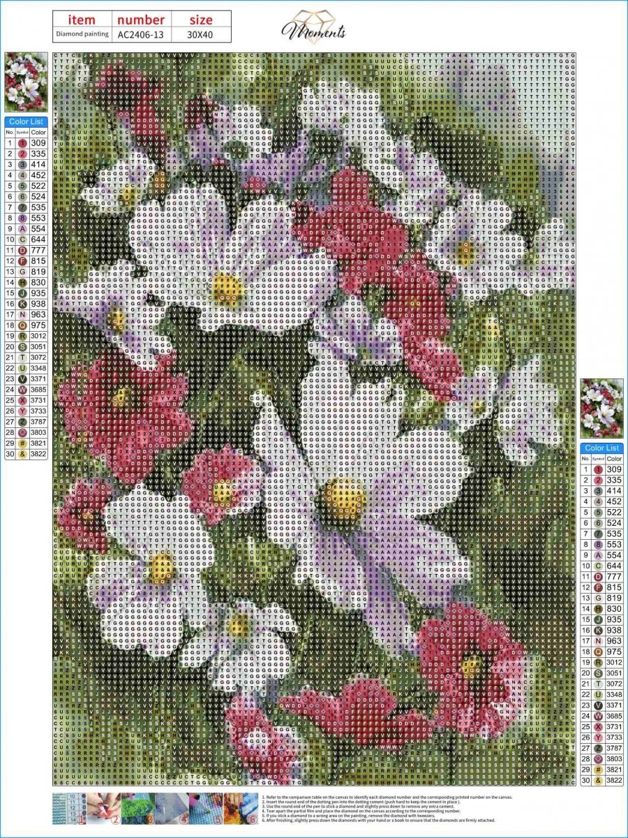 Haft Diamentowy Kolory Pola 30x40 cm