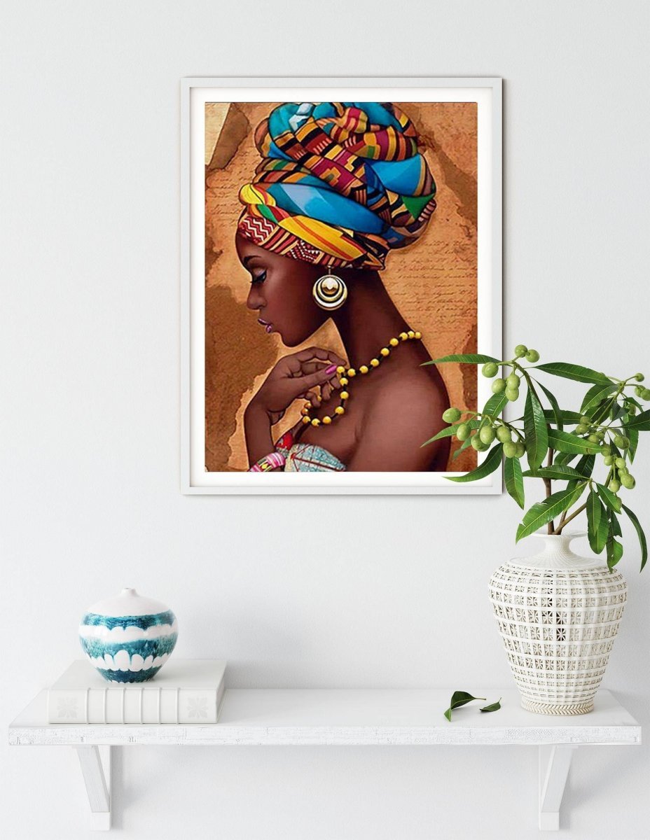 Haft Diamentowy Afrykańska Kobieta 35x45 cm K