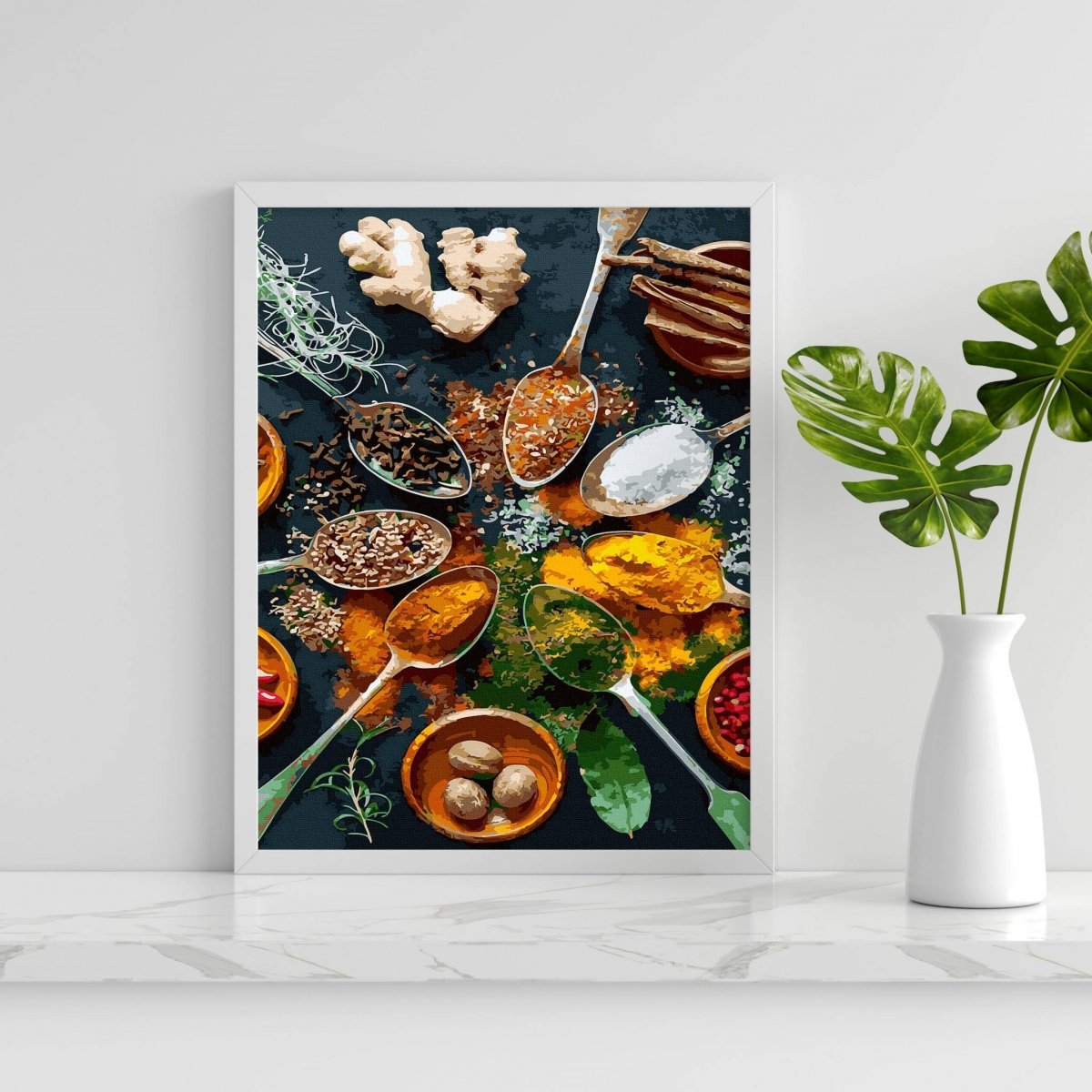 Malowanie Po Numerach Zestaw Przyprawy w Kuchni 40x50