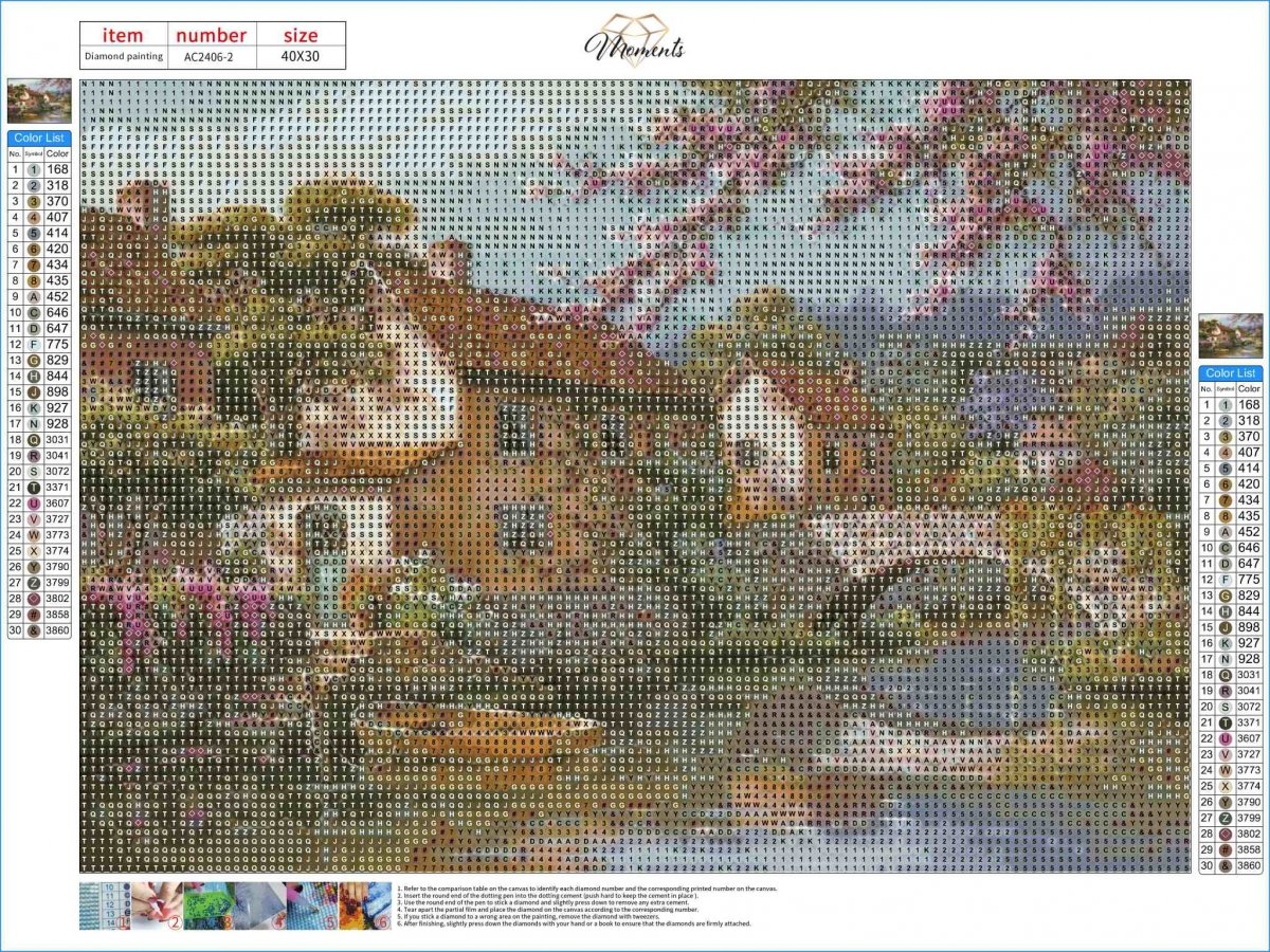 Haft Diamentowy Spokój nad Rzeką  30x40 cm