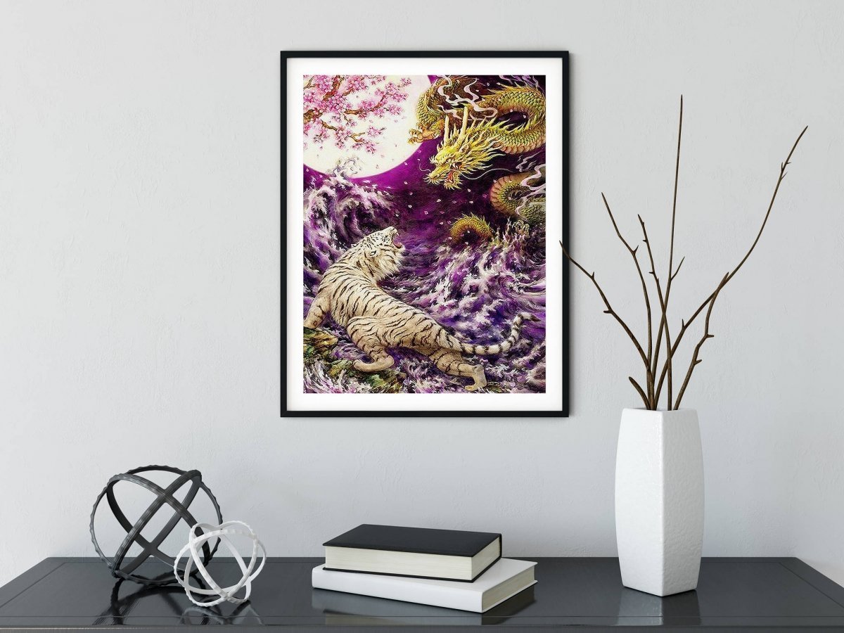 Haft Diamentowy Tygrys i Smok 45x60 cm