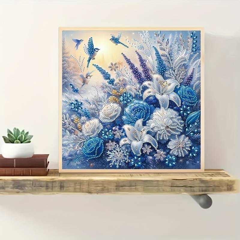 Haft Diamentowy Błękitny Ogród 30x30 cm