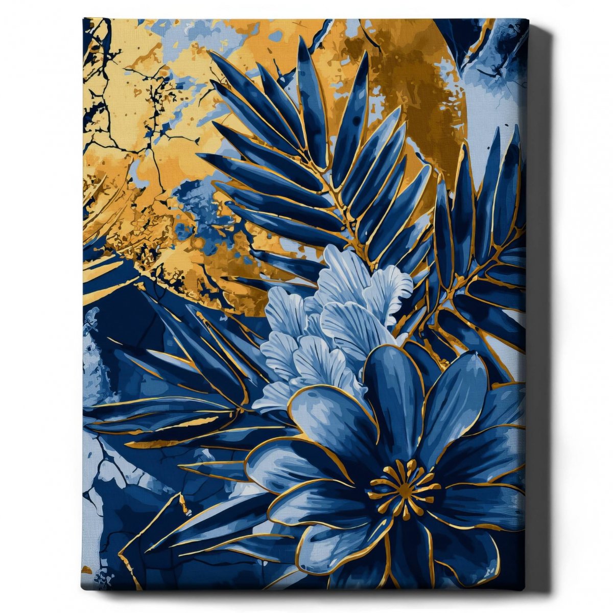 Malowanie Po Numerach Zestaw Kwiaty Nocy 40x50 Złota Farba