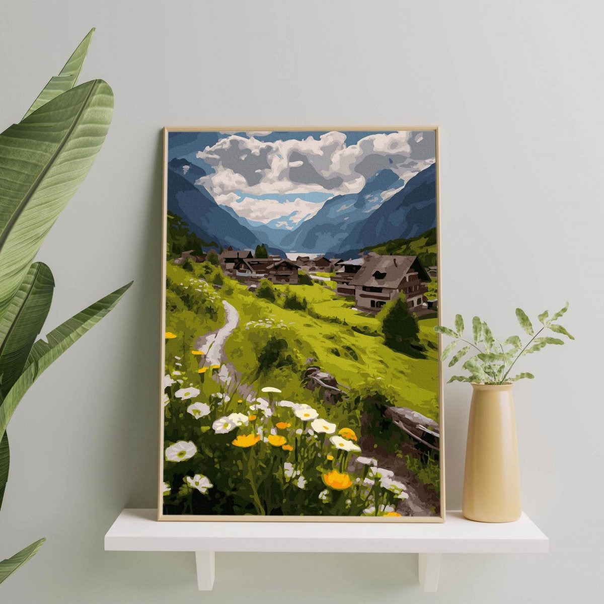 Malowanie Po Numerach Zestaw Wioska w Górach 40x50