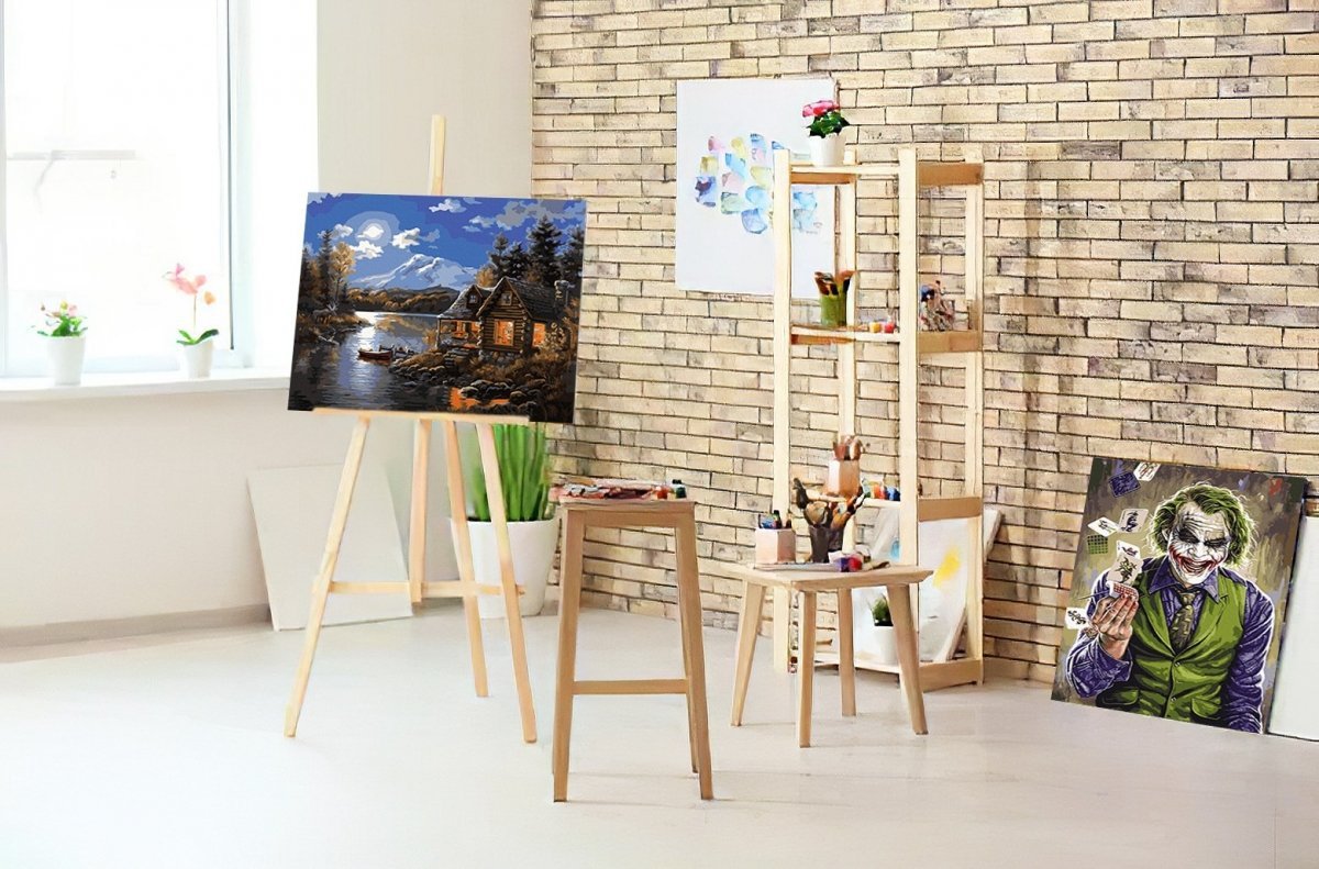 Malowanie Po Numerach Zestaw Dom nad Rzeką 40x50