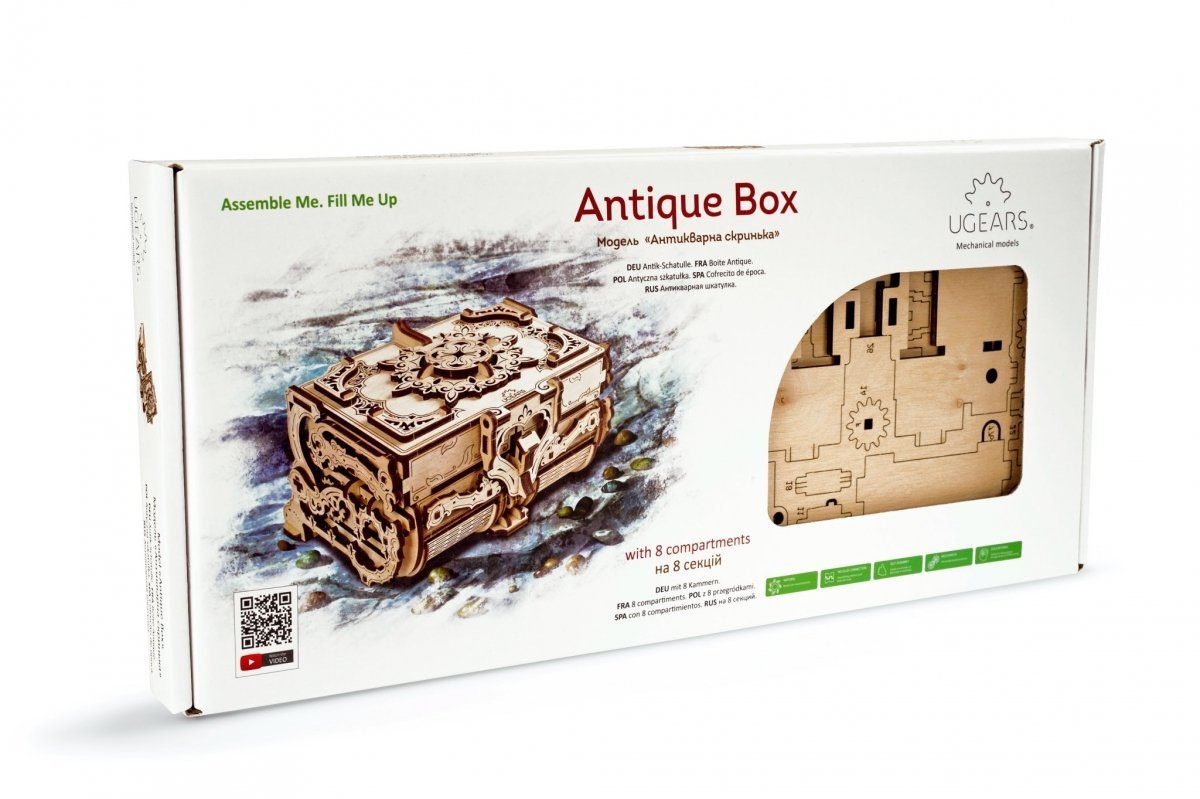 Puzzle 3D Drewniane Antyczna Szkatułka uGEARS