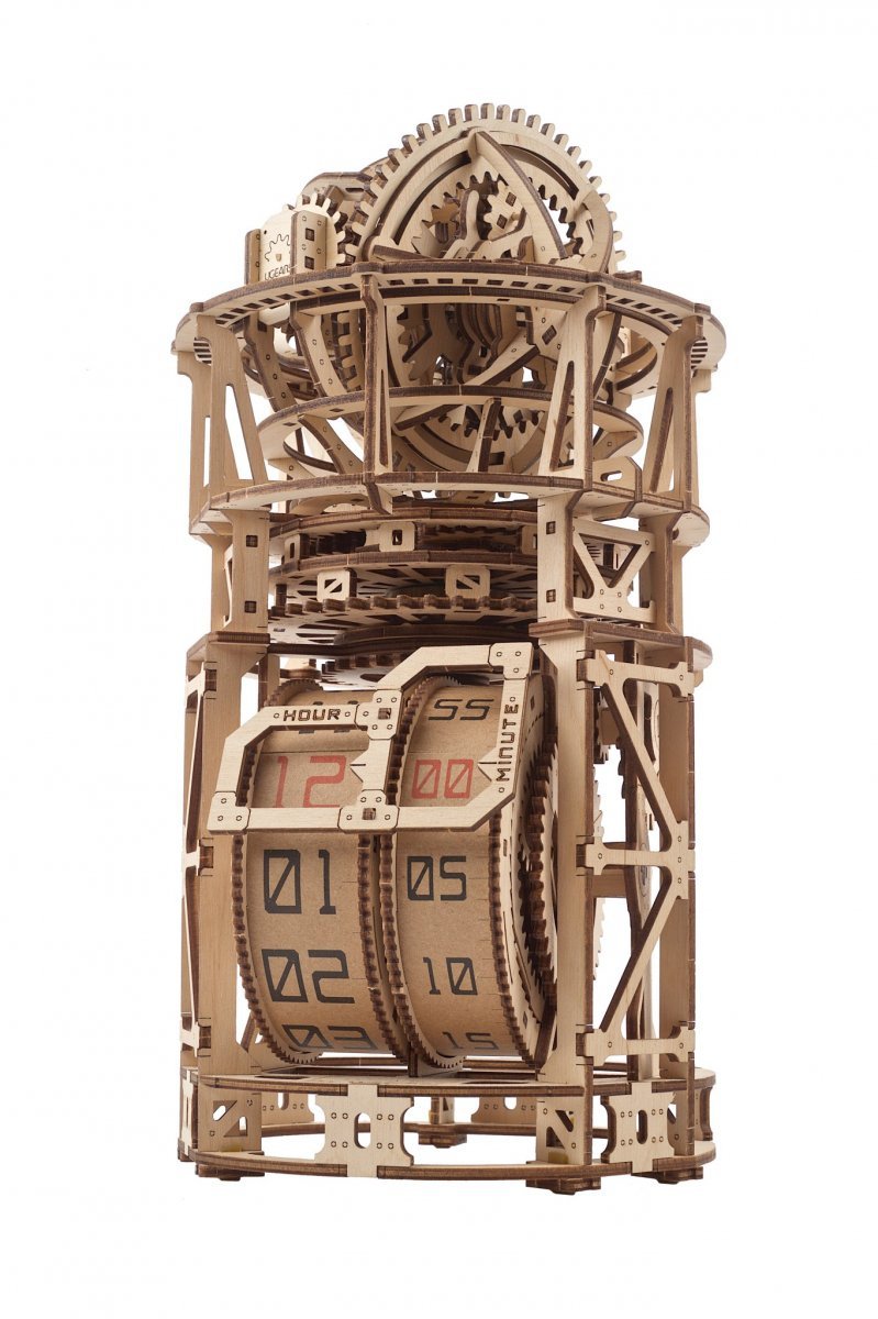 Puzzle 3D Drewniane Sky Watcher. Zegar Stołowy z Tourbillonem uGEARS