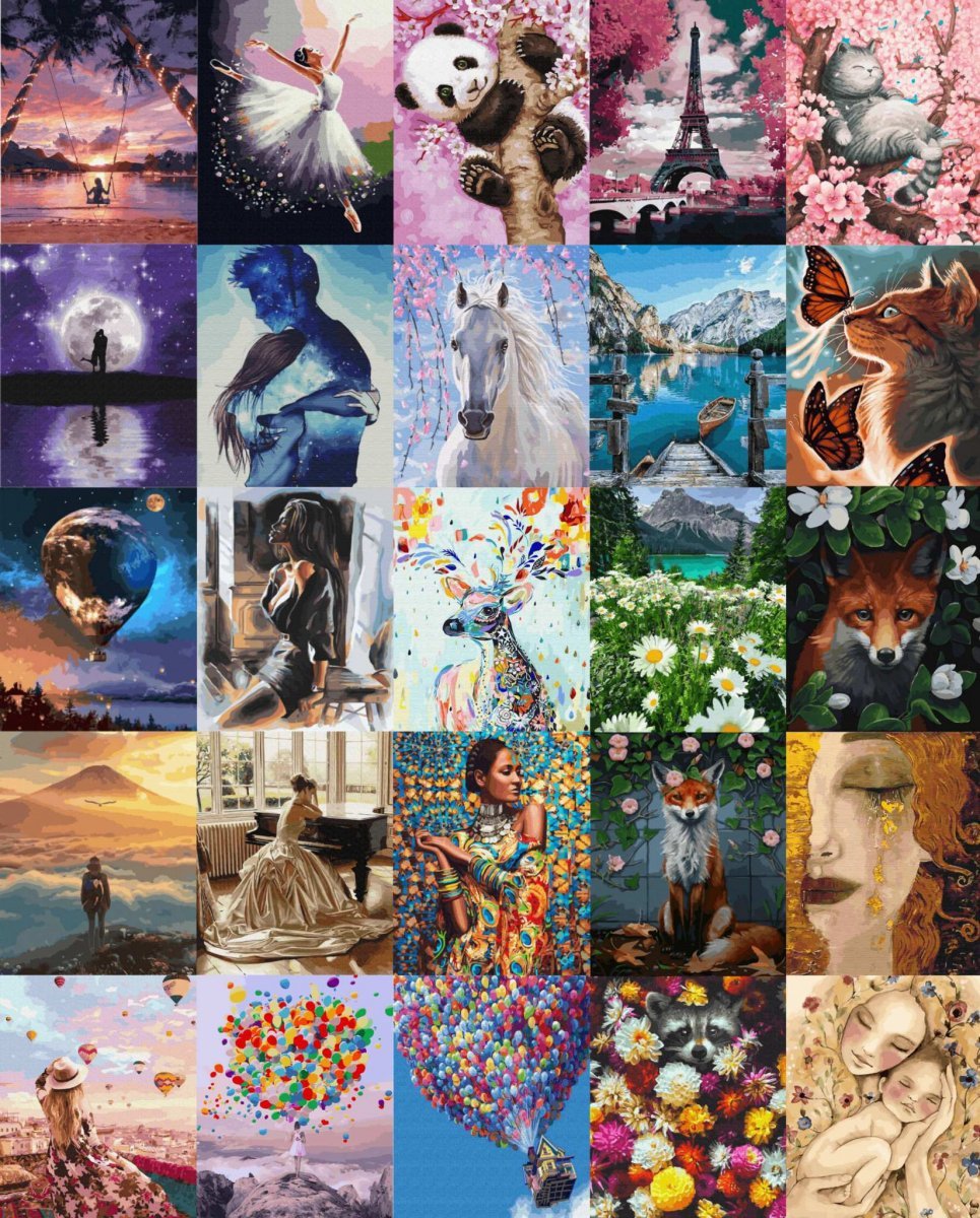 Malowanie Po Numerach Zestaw Dziewczyna w Kwiatach 40x50