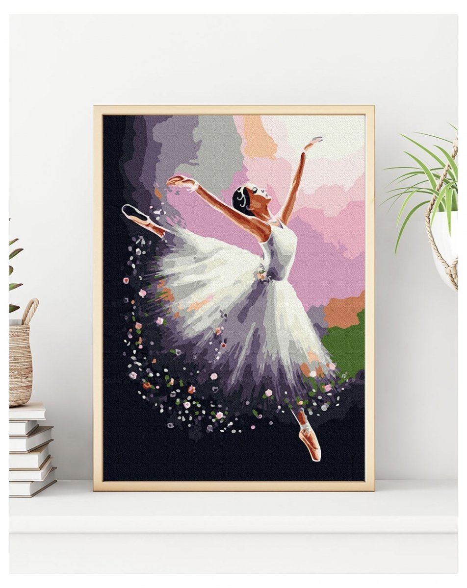 Malowanie Po Numerach Zestaw Balerina w Białym 40x50