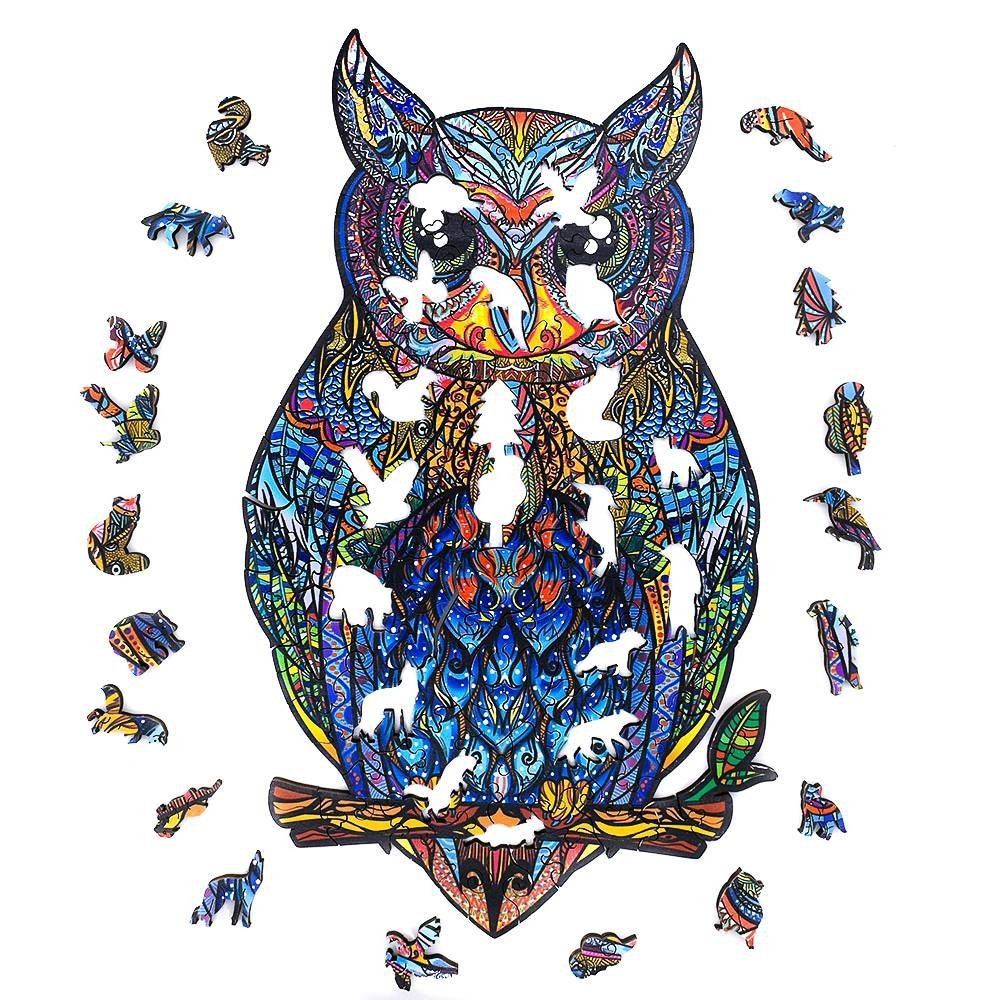 Puzzle Drewniane Magiczna Sowa A4