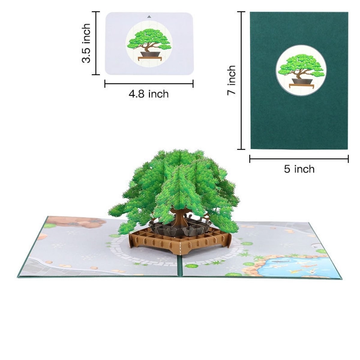 Kartka Pocztowa Okolicznościowa 3D Pop-up Drzewko Bonsai