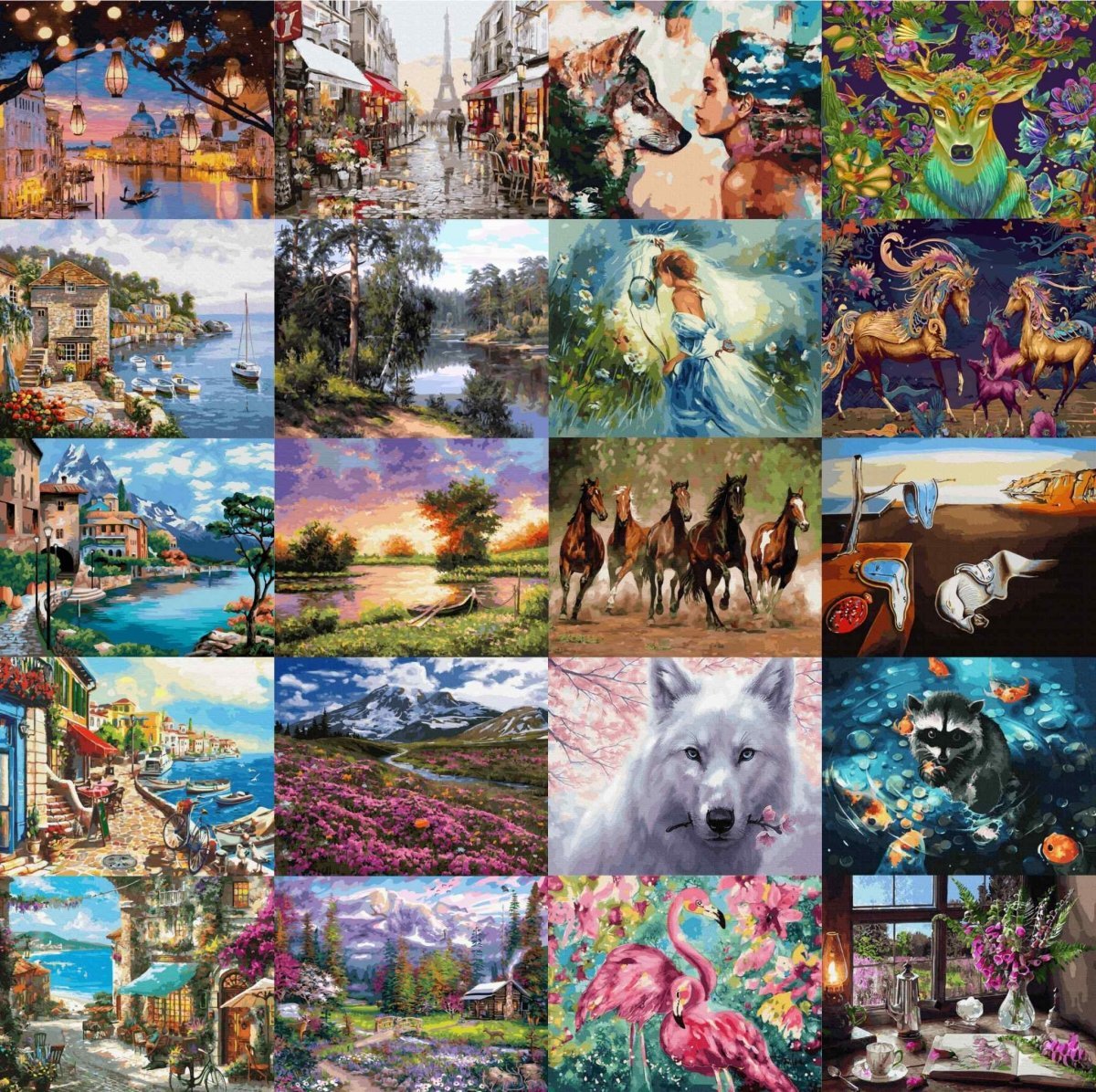 Malowanie Po Numerach Zestaw Dziewczyna w Kwiatach 40x50