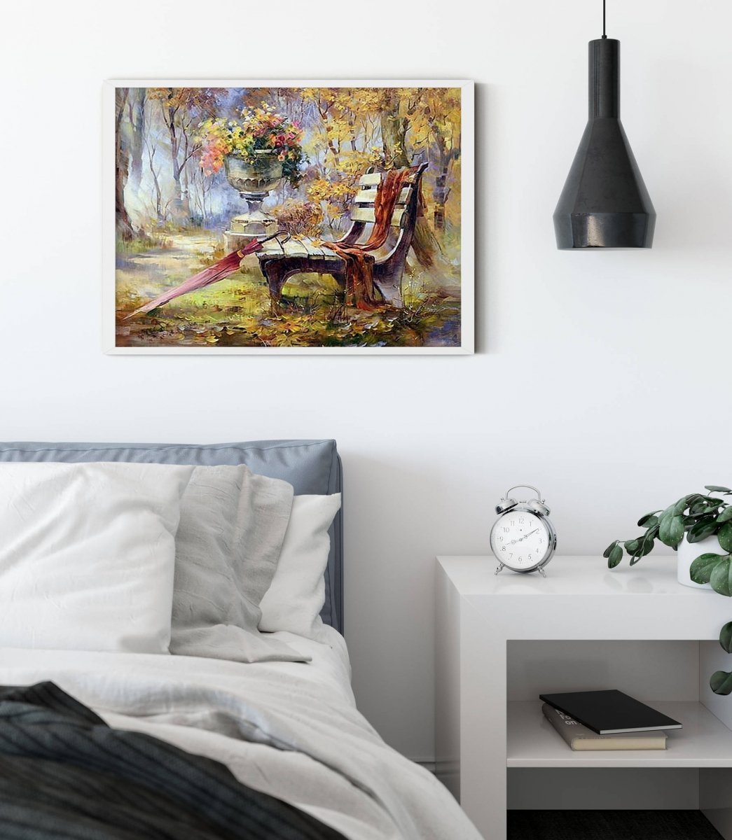 Haft Diamentowy Leśna Ławka 45x55 cm K