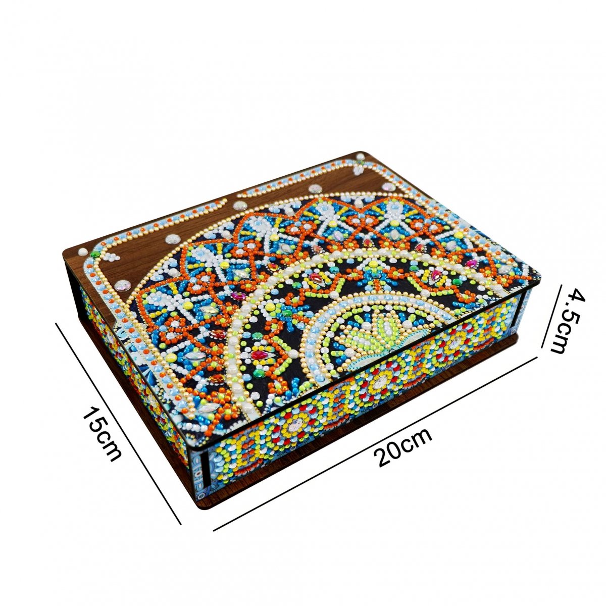 Haft Diamentowy Ozdobne Pudełko Szkatułka - Koronkowa Mandala