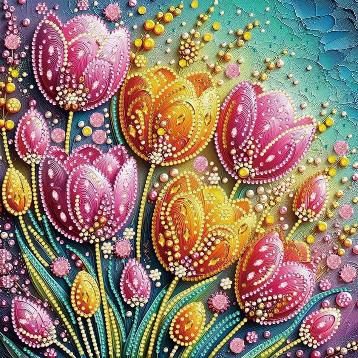 Haft Diamentowy Magiczne Tulipany 30x30 cm