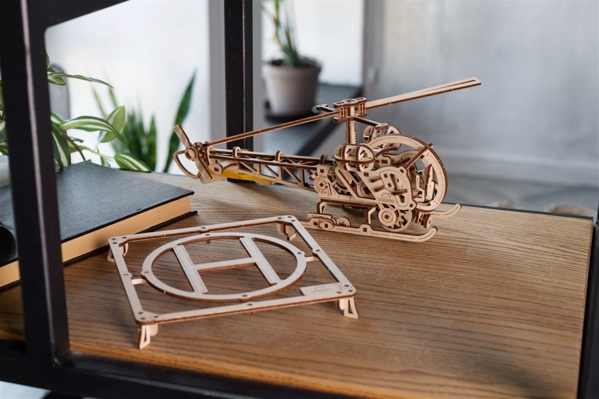 Puzzle 3D Drewniane Mini Helikopter uGEARS Smart