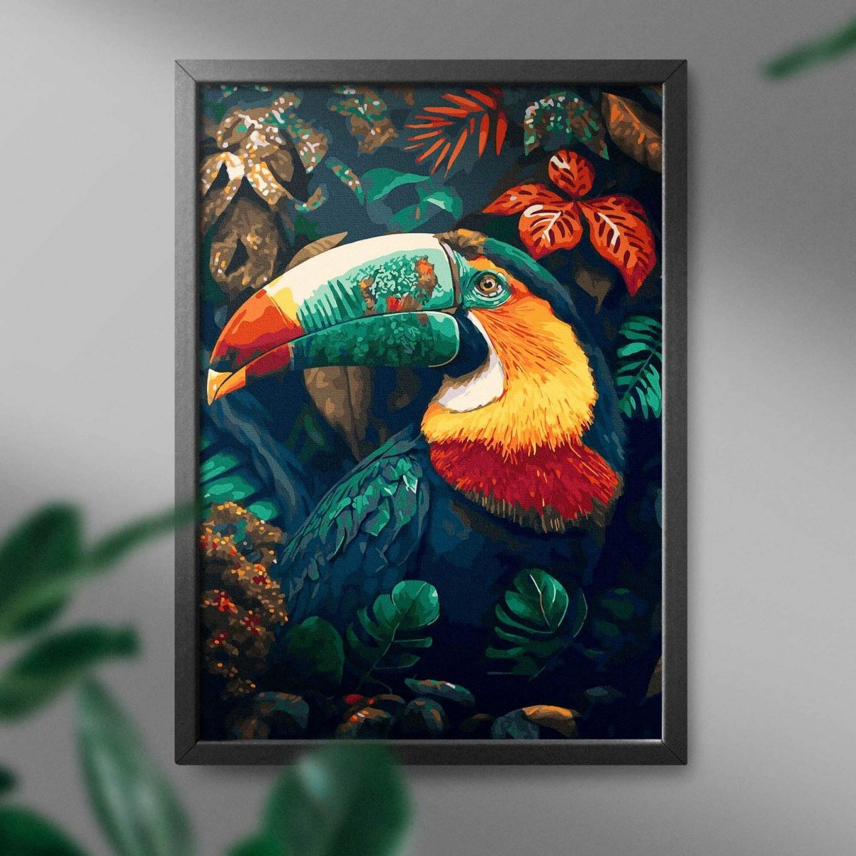 Malowanie Po Numerach Zestaw Ptak Tukan 40x50