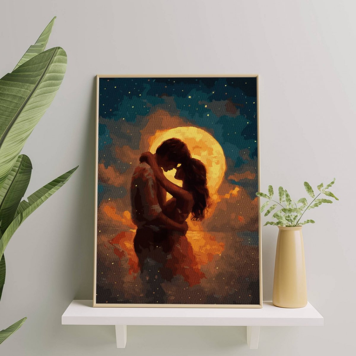 Malowanie Po Numerach Zestaw Miłość pod Księżycem 40x50