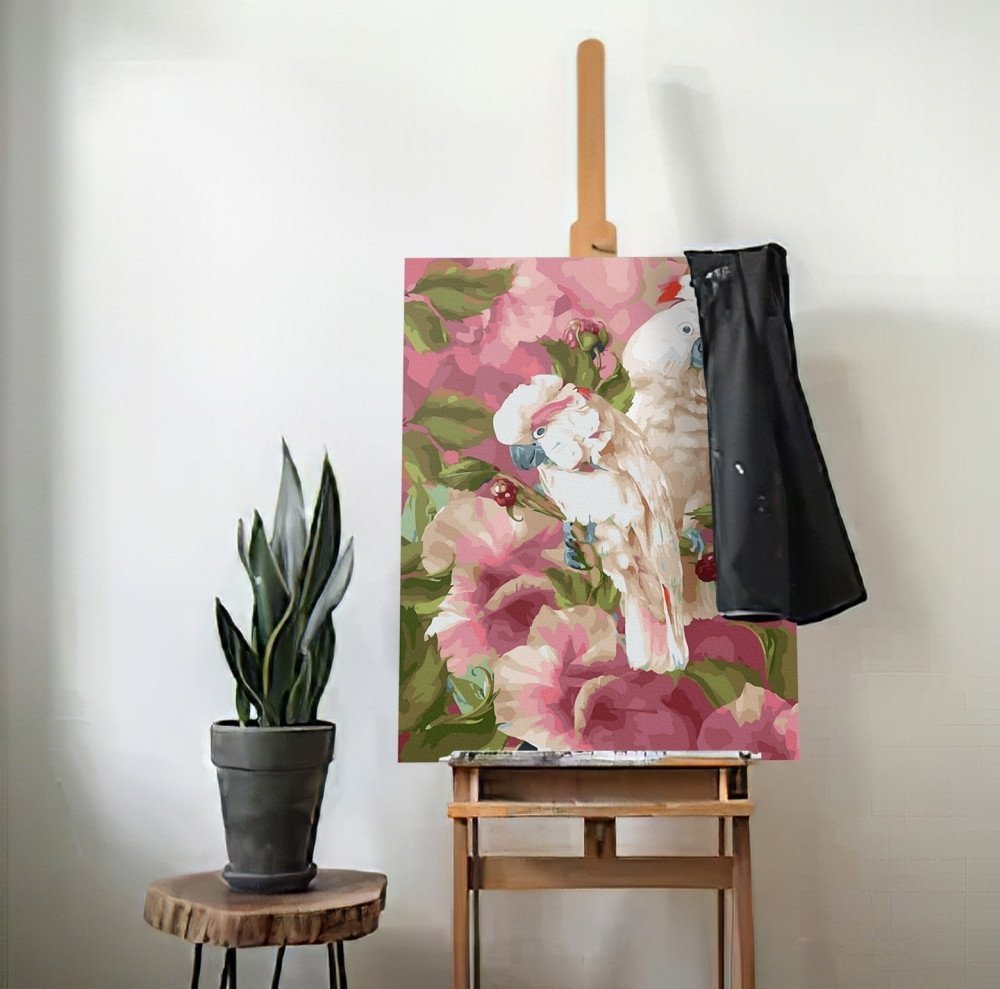 Malowanie Po Numerach Zestaw Papugi 40x50