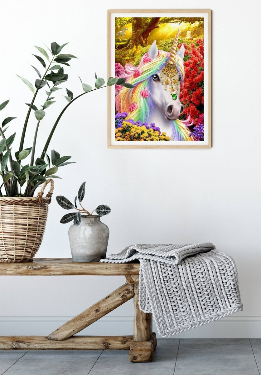 Haft Diamentowy Złoty Jednorożec 30x40 cm