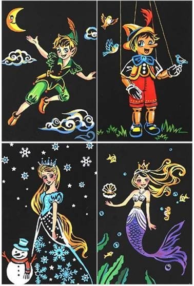 Magiczna Zdrapka Baśniowe Opowieści (4szt.) 20x15 cm