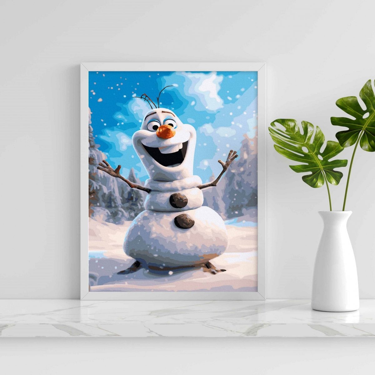 Malowanie Po Numerach Zestaw Śnieżny Olaf 40x50