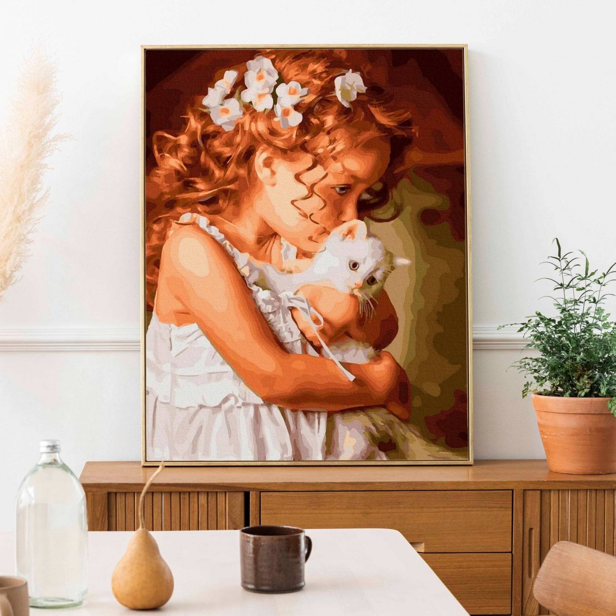 Malowanie Po Numerach Zestaw Przyjaźń z Kotkiem 40x50