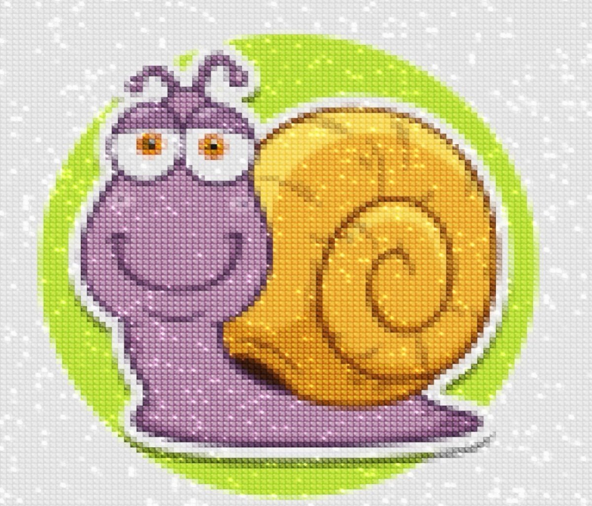 Haft Diamentowy Świetny Ślimak 25x25 cm