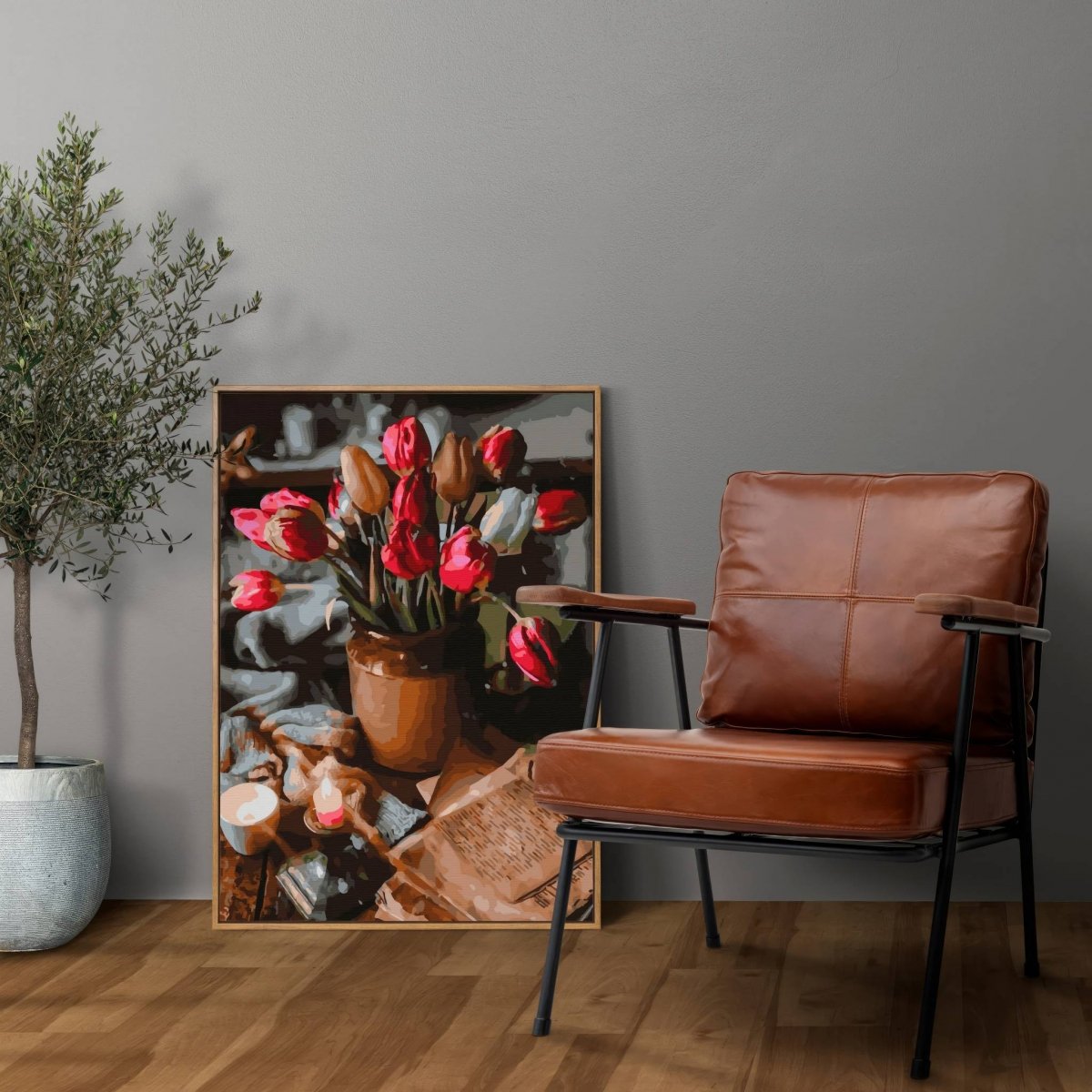 Malowanie Po Numerach Zestaw Tulipany z Ogrodu 40x50