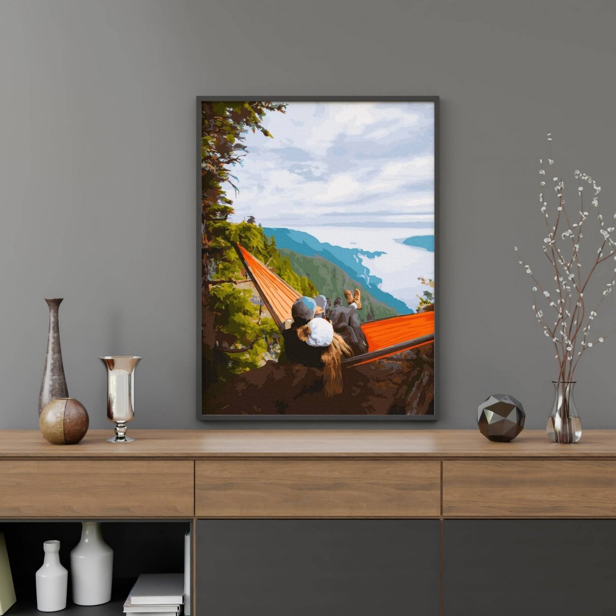 Malowanie Po Numerach Zestaw Odpoczynek w Hamaku 40x50