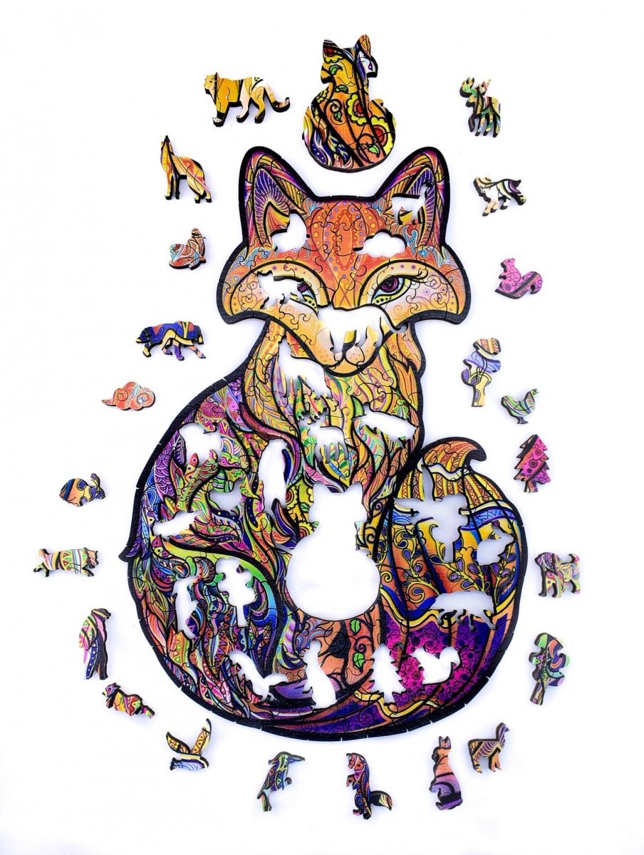 Puzzle Drewniane Baśniowy Lis A4